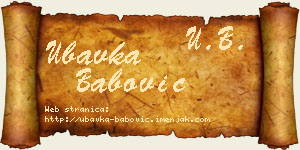 Ubavka Babović vizit kartica